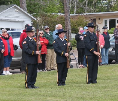 An honorary rifle salute was fired at the Memorial Day observance. Photo by Rhonda Silence