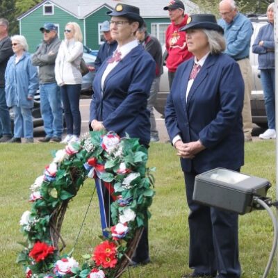 Members of American Legion Auxiliary Unit 413 were on hand to place a weath. Photo by Rhonda Silence