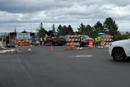 Road construction at Highway 61 and 8th Avenue, Sept. 14. Photo by Rhonda Silence