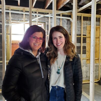 Rhonda Silence.

The Sweetwater Company owners, Brooke Youngdahl and Kelsi Williams in front of the store's future dressing room. 