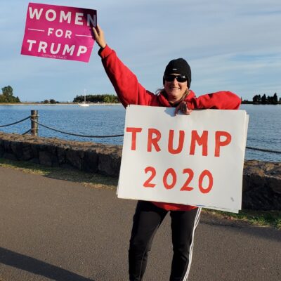 A Trump Rally was held along Highway 61 in Grand Marais on September 18. Photo by Rhonda Silence