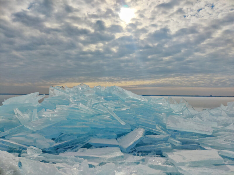 Lake Superior ice continues to form despite howling winter winds
