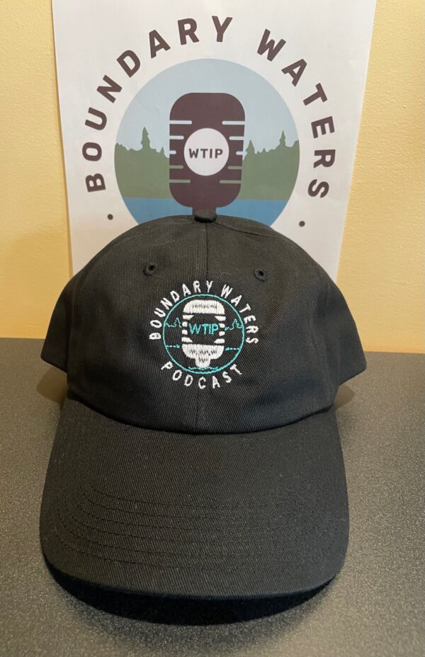 Baseball cap with WTIP Boundary Waters Podcast logo