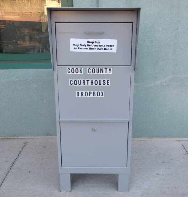 Election ballots can be placed in drop box outside the Cook County Courthouse