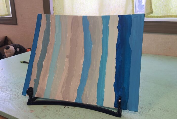 GES kindergarten class paint the sky in January