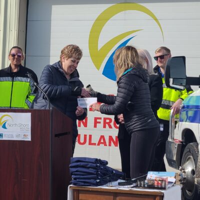 Wraalstad receiving check from NSHCF