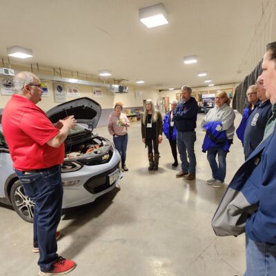 First Responders appreciated being able to see first hand the operating systems of electric vehicles. Photo by Rhonda Silence