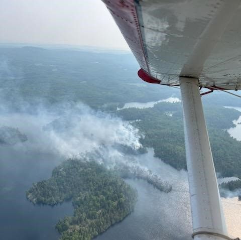 Wildfire burning in the BWCA near the end of the Gunflint Trail