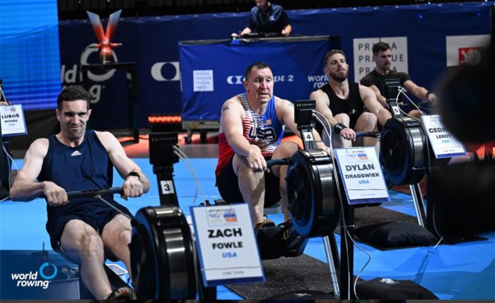 Dylan Dragswiek competes at World Rowing Indoor Championship