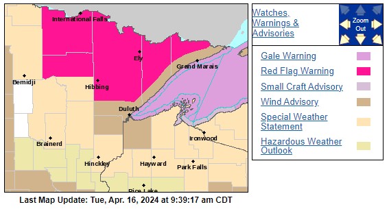 High winds, low humidity pose 'high' fire risk Tuesday | WTIP