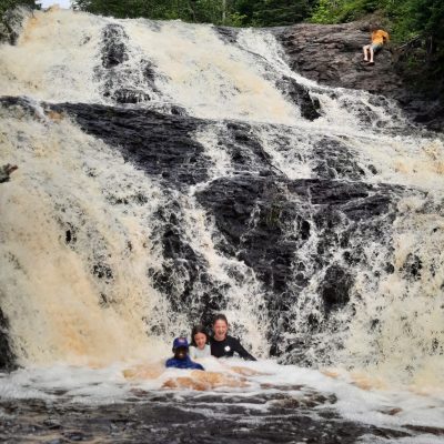 Sitting under the waterfall 