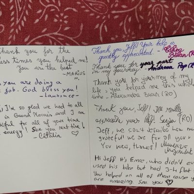 Card for Jeff Kern from J1 students