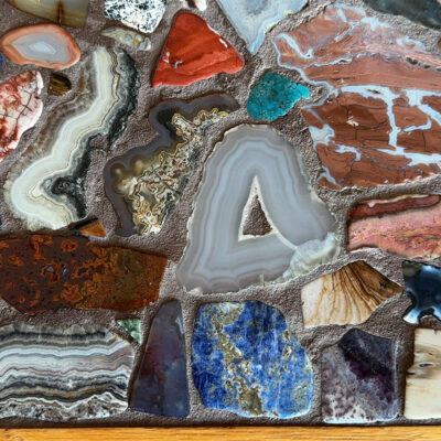 Closeup of agate table