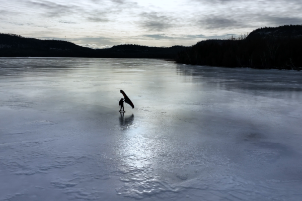 David Welch on Ice Skate Board with Wing photographed by M Baxley