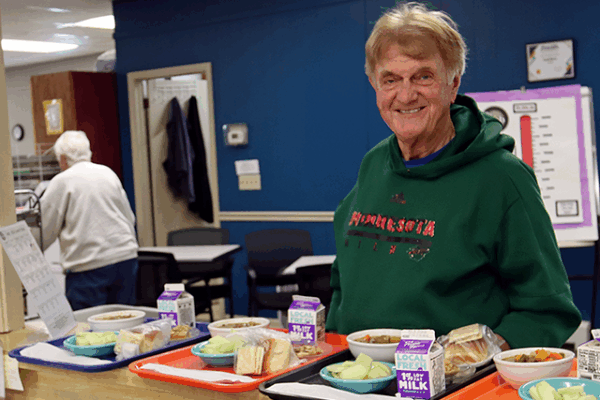 Chuck Wiger gets lunch at The Hub