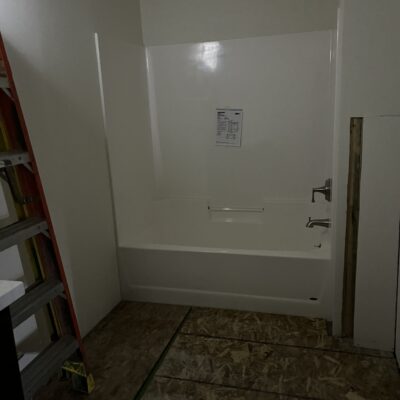 bathroom fixtures have been installed