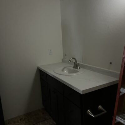 bathroom fixtures have been installed