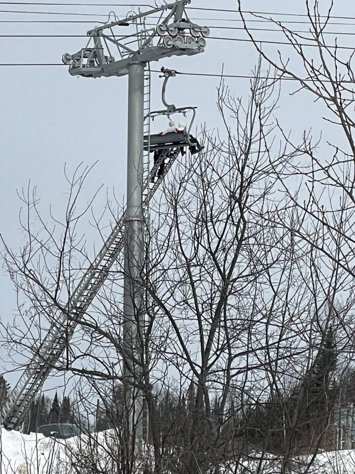 Ski Patrol and local fire departments rescue dozens of skiers after chair lift malfunction