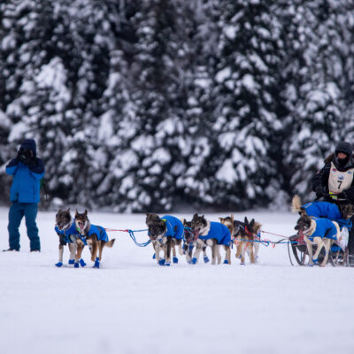Erin Altemus on Poplar Lake heading into Trail Center checkpoint