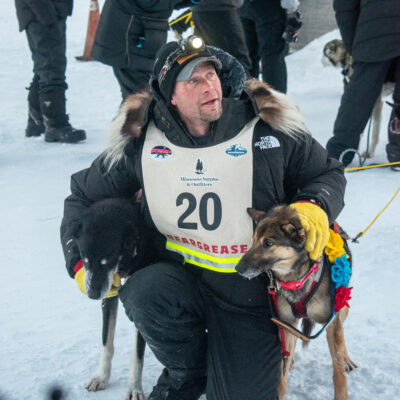 Ryan Anderson with his two lead dogs