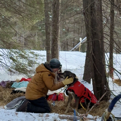 Mary England with her dog