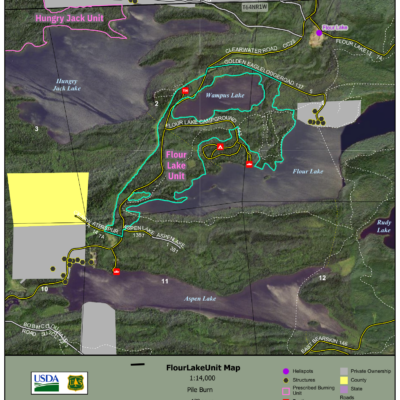 Wampus and Flour Lakes prescribed burn map