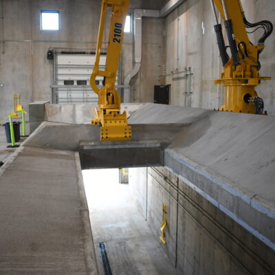 Semi's will drive on the lower level and be loaded with equipment