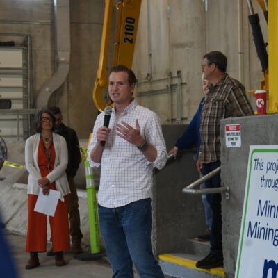 Sen. Grant Hauschild speaking during the ribbon cutting ceremony