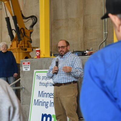 Rep. Roger Skraba speaking during the ribbon cutting ceremony