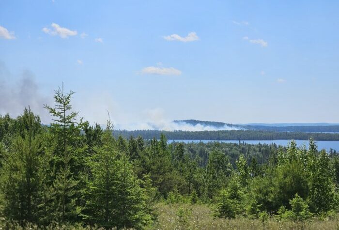 Visible smoke near Greenwood Lake caused by prescribed burn flare-up