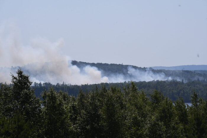 Visible smoke near Greenwood Lake caused by prescribed burn flare-up