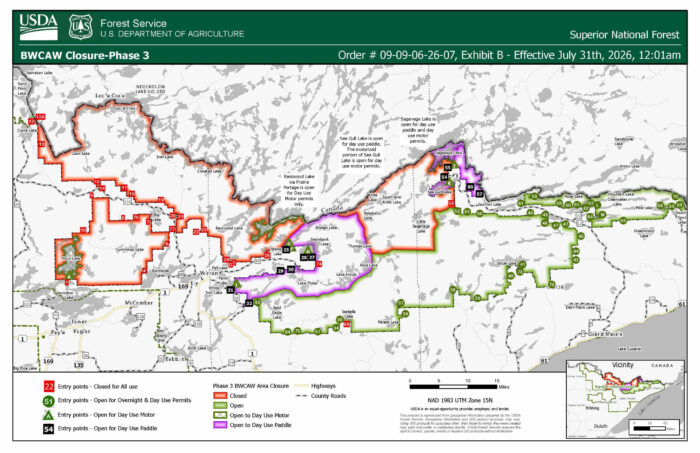 Additional BWCAW entry points and recreational sites reopen as wildfire conditions improve