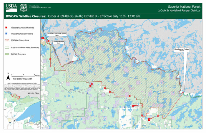Wildfires prompt BWCAW closures and campfire ban